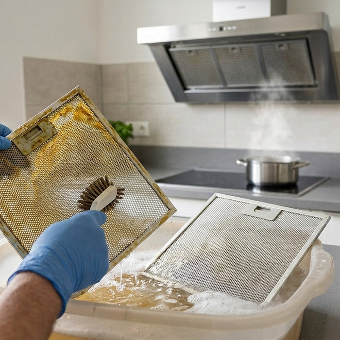 Dunstabzugshaube und Fettfilter reinigen: So löst du hartnäckiges Fett