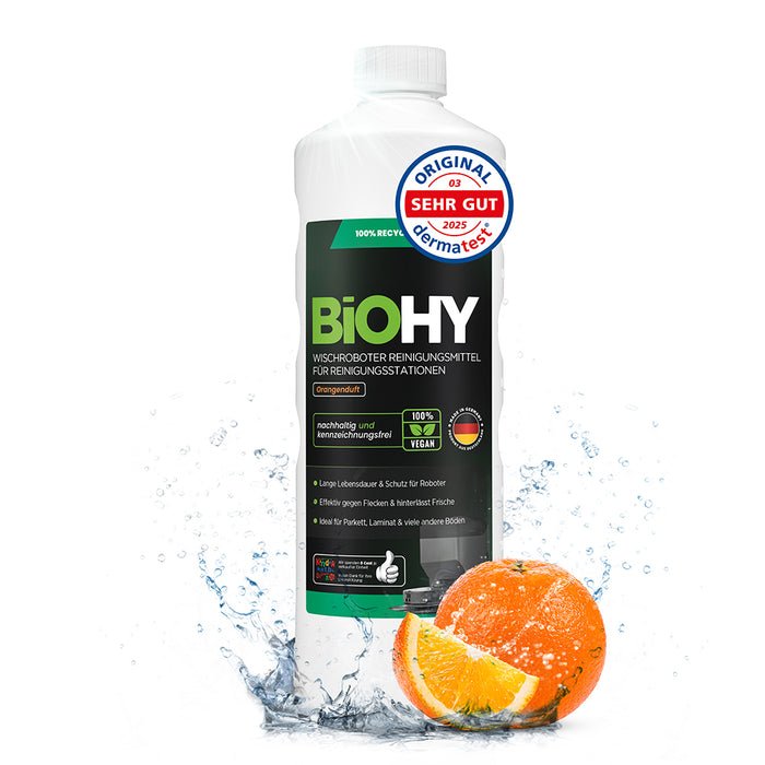 BiOHY Nettoyant pour stations de nettoyage de robots d'essuyage, Nettoyant pour robots d'essuyage, Nettoyant pour sols non polluant, Bio concentré