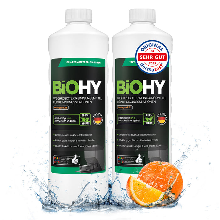 BiOHY Nettoyant pour stations de nettoyage de robots d'essuyage, Nettoyant pour robots d'essuyage, Nettoyant pour sols non polluant, Bio concentré
