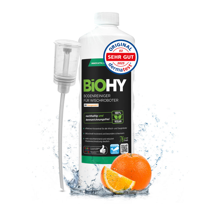 BiOHY Wischroboter-Reiniger mit Orangenduft und Dosierer