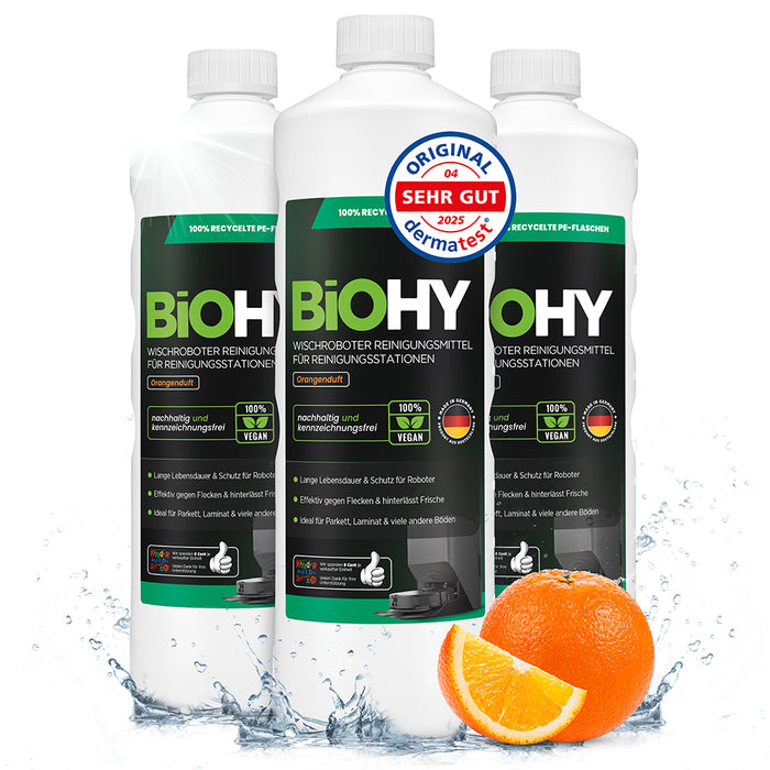 BiOHY Nettoyant pour stations de nettoyage de robots d'essuyage, Nettoyant pour robots d'essuyage, Nettoyant pour sols non polluant, Bio concentré