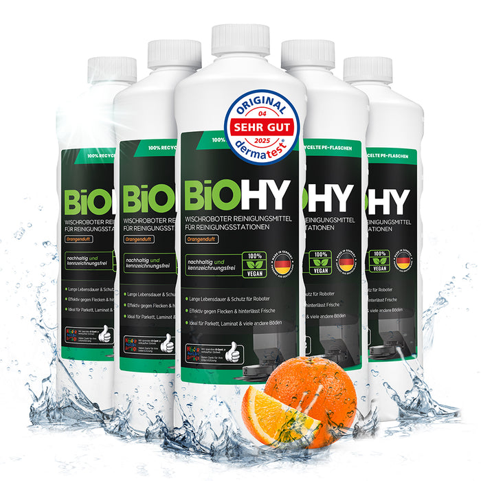 BiOHY Nettoyant pour stations de nettoyage de robots d'essuyage, Nettoyant pour robots d'essuyage, Nettoyant pour sols non polluant, Bio concentré