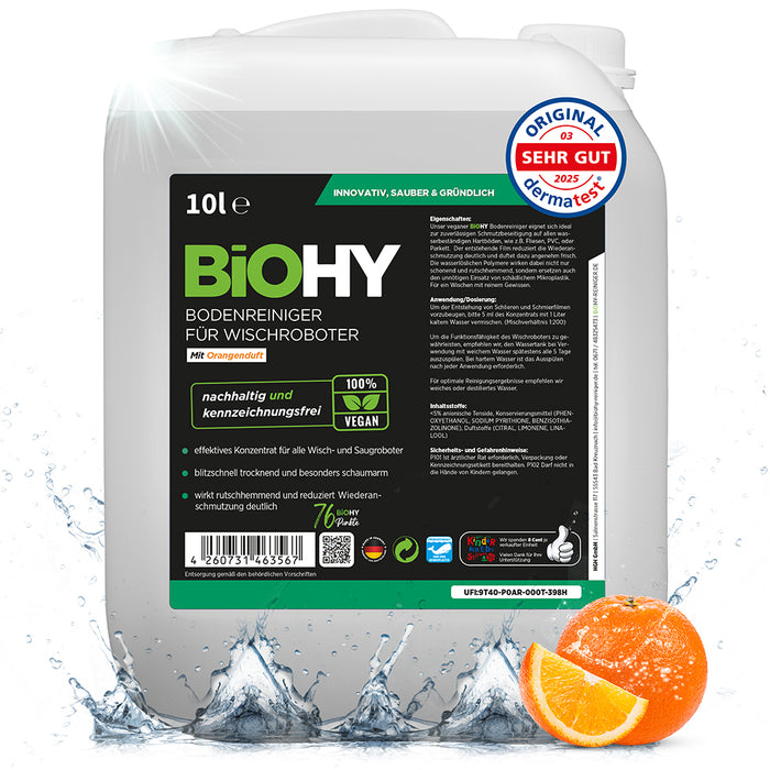 BiOHY Wischroboter-Reiniger mit Orangenduft und Dosierer