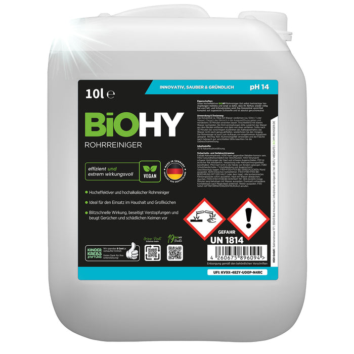 BiOHY Rohrreiniger 10-Liter-Kanister – Großgebinde für Handwerk und Gastronomie