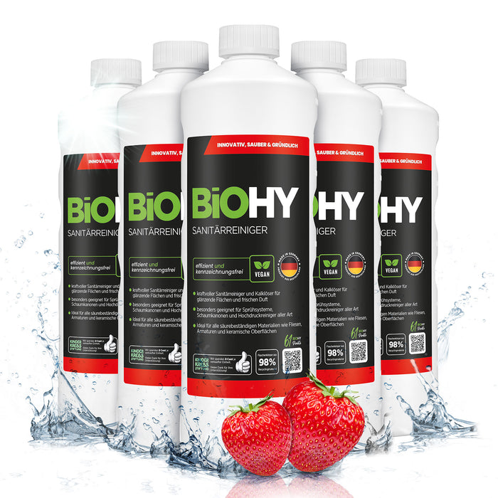 BiOHY Sanitärreiniger 6er-Pack (6 x 1 Liter) – Vorratspack für Haushalt und Gewerbe