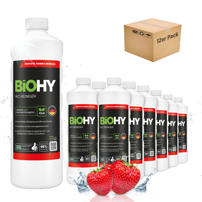 BiOHY WC-Reiniger 12er-Pack (12 x 1 Liter) – B2B-Großgebinde mit günstigem Literpreis
