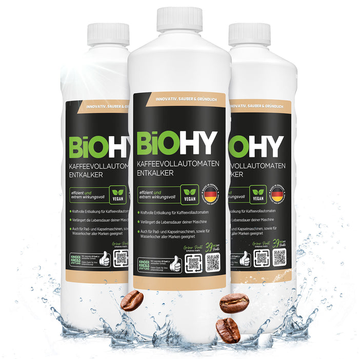 BiOHY Kaffeevollautomaten Entkalker – Anwendung am Kaffeevollautomaten