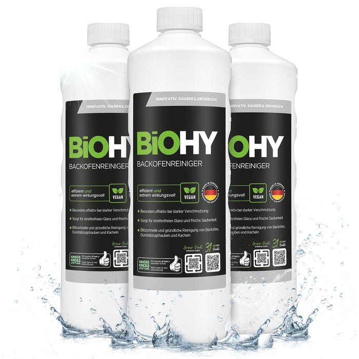 BiOHY Backofenreiniger 3er Pack – 3 x 1 Liter Konzentrat, Vorratsgröße