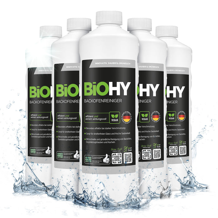 BiOHY Backofenreiniger 6er Pack – 6 x 1 Liter Konzentrat, Sparpaket