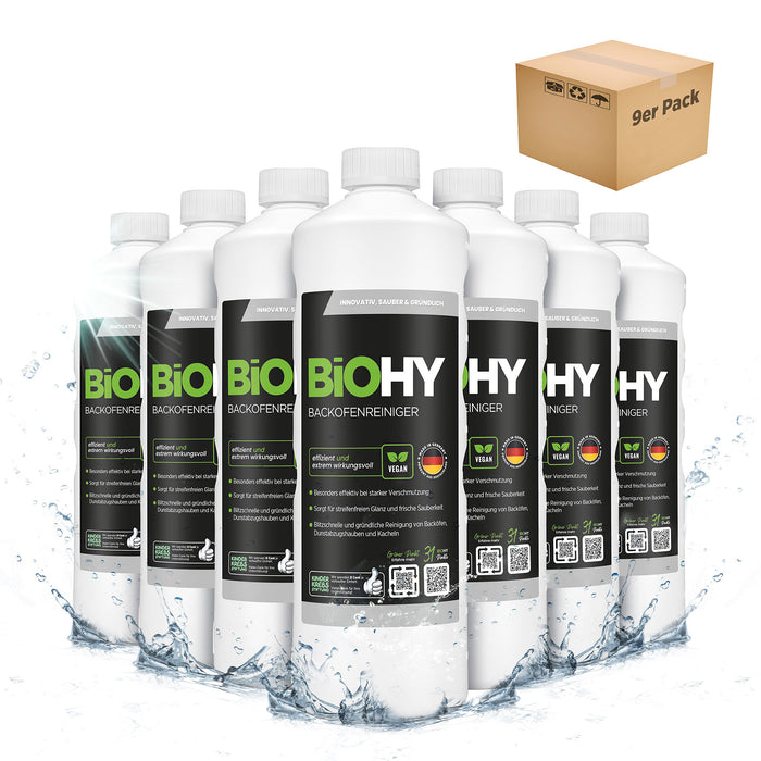 BiOHY Backofenreiniger 9er Pack – 9 x 1 Liter Konzentrat für Großverbraucher