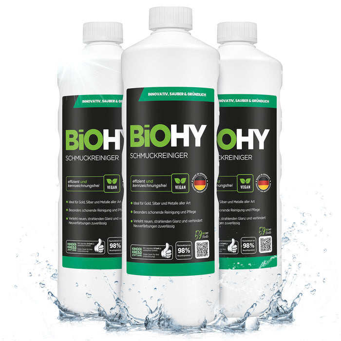 BiOHY Schmuckreiniger 3er-Pack (3 x 1 Liter) – Sparpaket für Juweliere