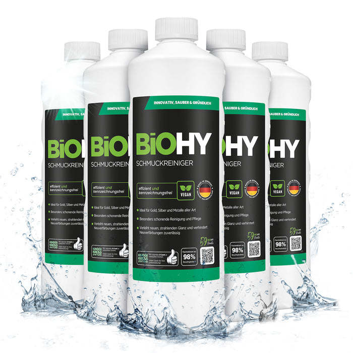 BiOHY Schmuckreiniger 6er-Pack (6 x 1 Liter) – Vorratspack für Goldschmiede