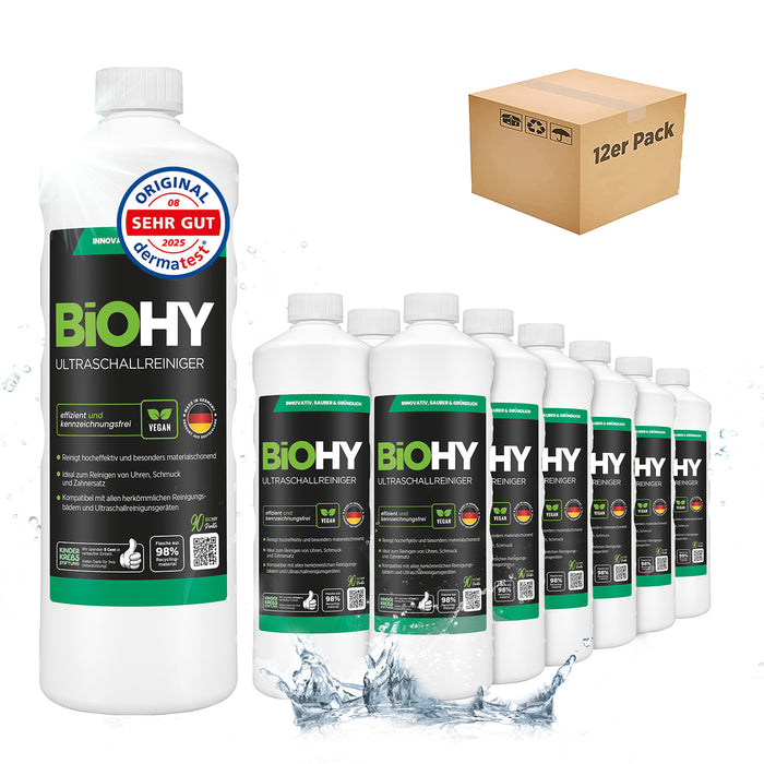 BiOHY Ultraschallreiniger 10L (B2B) – vegan & Made in Germany (Produktflasche)