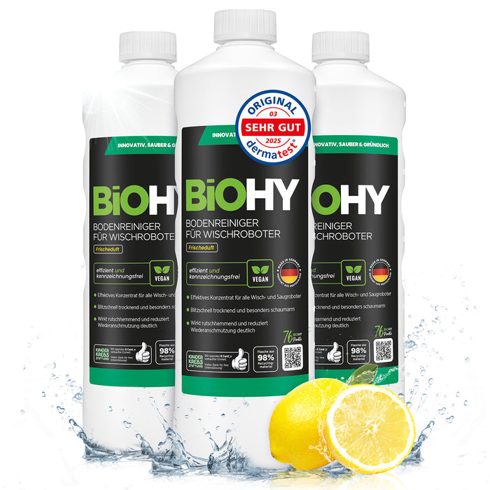 BiOHY Bodenreiniger für Wischroboter – nicht schäumendes Bio-Konzentrat für Roborock, Dreame & Ecovacs (Vorteile auf einen Blick)