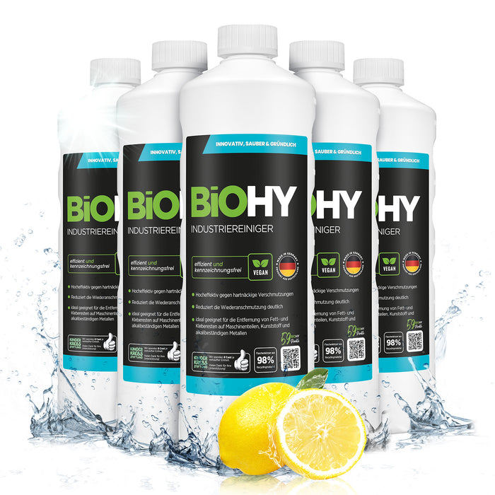 BiOHY Industriereiniger – Produktinfografik Dosierung
