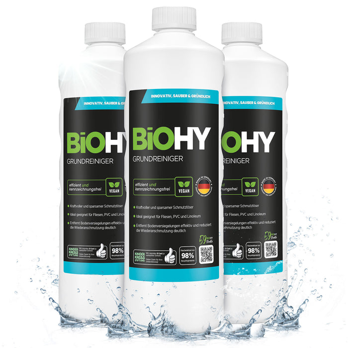 BiOHY Grundreiniger 3er-Pack (3 x 1 Liter Flasche) – Sparpaket für größere Bodenflächen