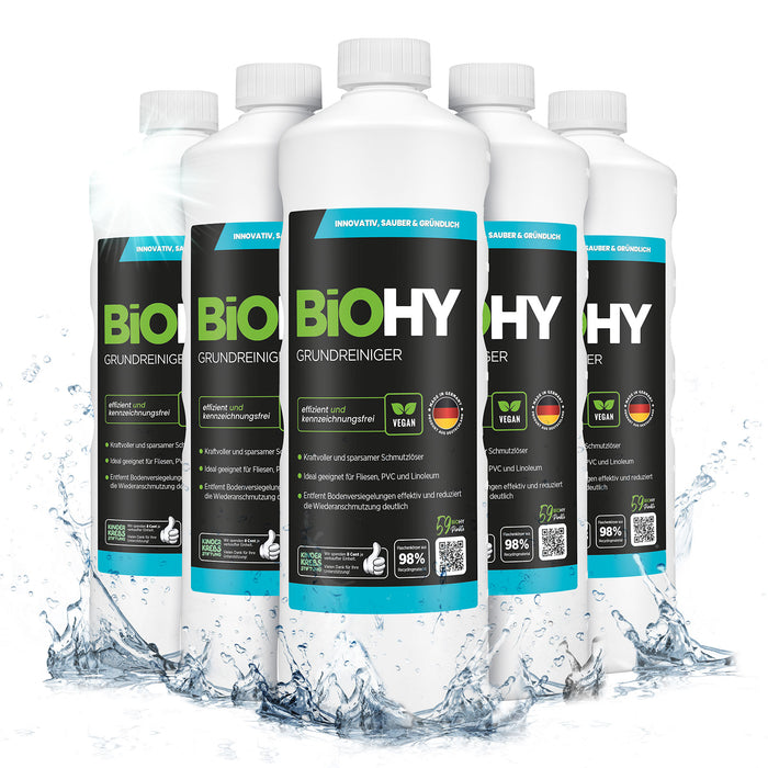 BiOHY Grundreiniger 6er-Pack (6 x 1 Liter Flasche) – Vorratspack für Haushalt und Objektreinigung
