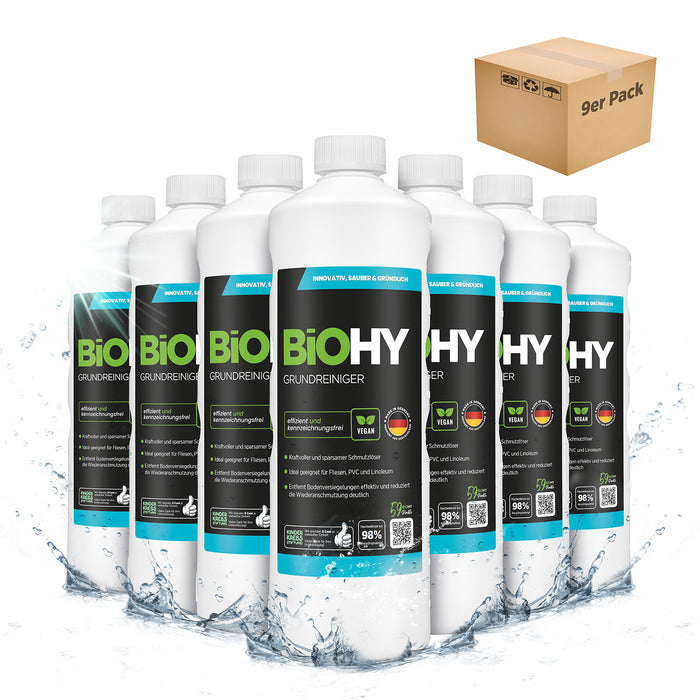 BiOHY Grundreiniger 9er-Pack (9 x 1 Liter Flasche) – Großpack für Reinigungsdienste