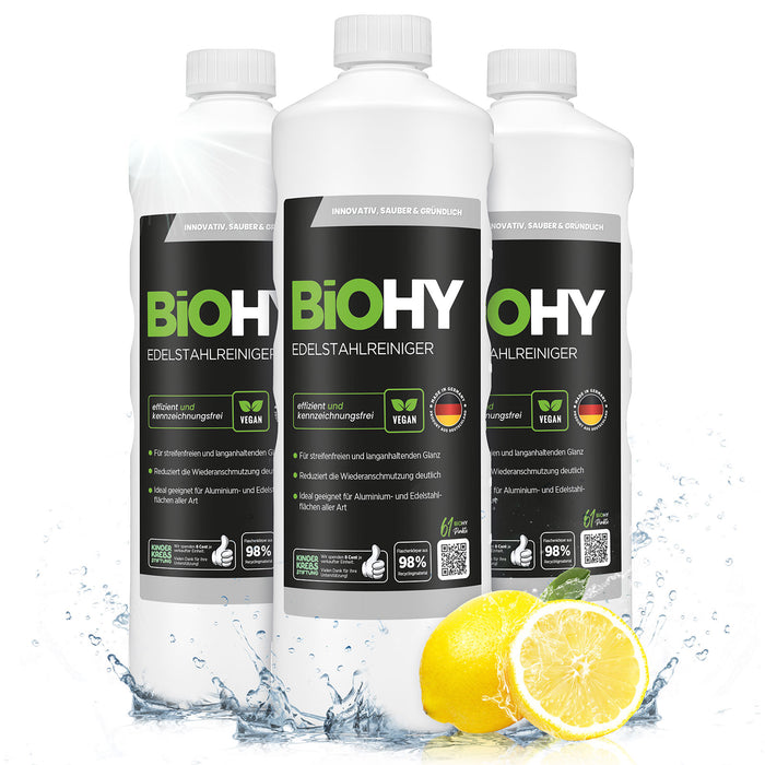 BiOHY Edelstahlreiniger Konzentrat – 3er-Pack (3 x 1 Liter)