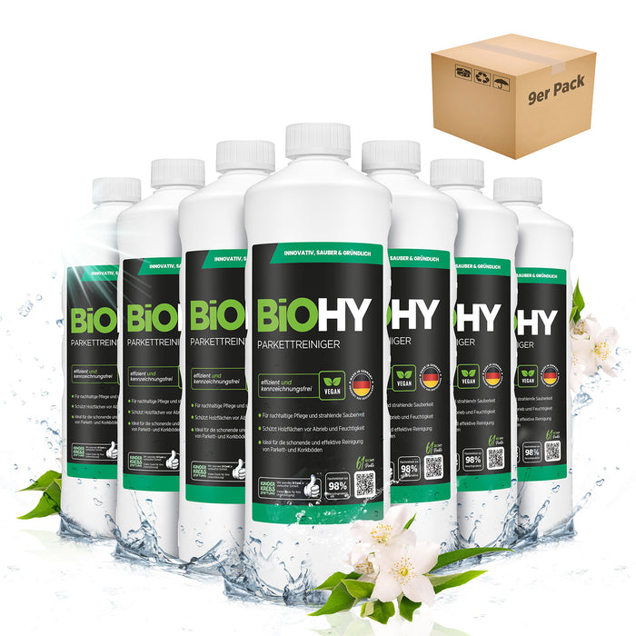 BiOHY Parkettreiniger im 9er-Pack (9 x 1 Liter)