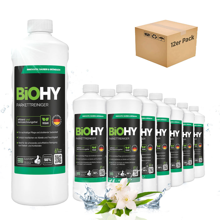 BiOHY Parkettreiniger im 12er-Pack (12 x 1 Liter)