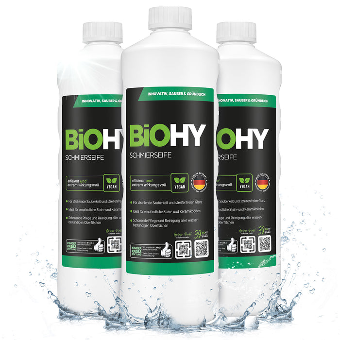 BiOHY Schmierseife im 3er-Pack – 3 x 1 Liter Konzentrat