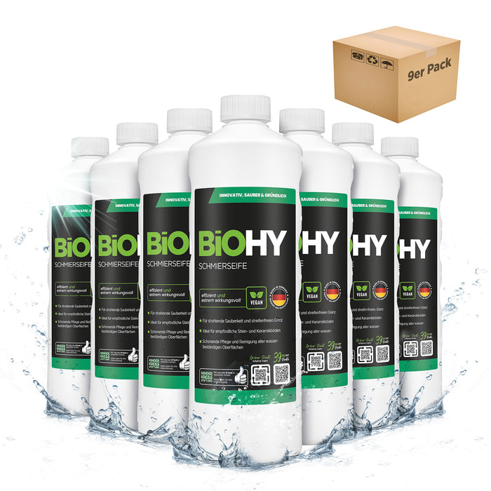 BiOHY Schmierseife im 9er-Pack – 9 x 1 Liter Großpack