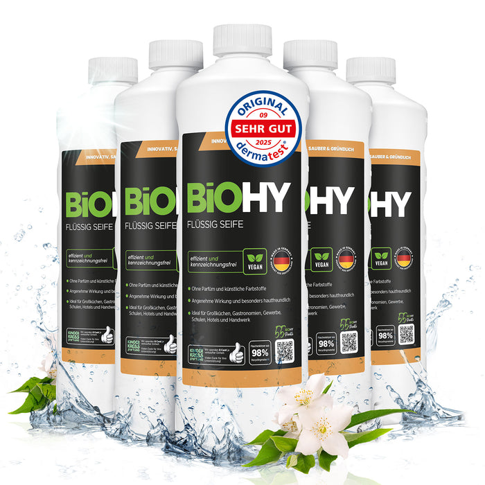 BiOHY Flüssig Seife im 6er-Pack – 6 x 1 Liter Vorratspack