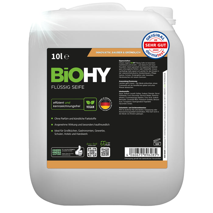 BiOHY Flüssig Seife im 10er-Pack – 10 x 1 Liter Vorratsgebinde