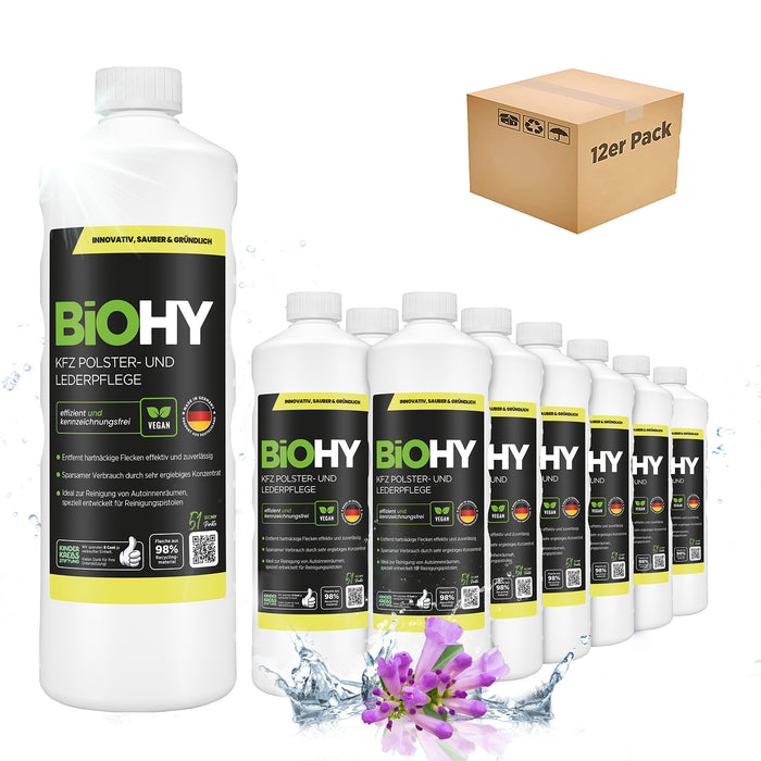 BiOHY KFZ Polster- & Lederpflege 10L (B2B) – Kanister auf Palette im Lager