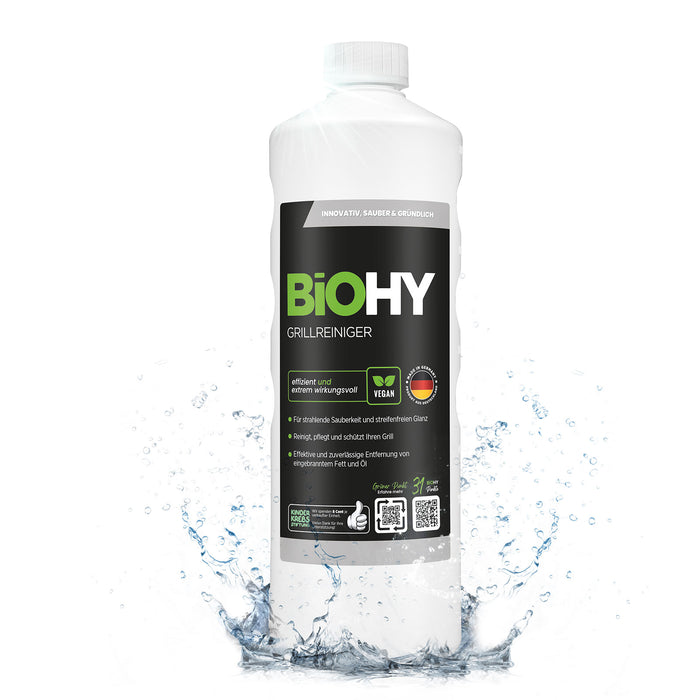 BiOHY Grillreiniger Konzentrat 1 Liter, Flasche mit Etikett in Frontansicht