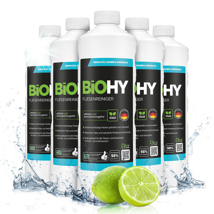 BiOHY Fliesenreiniger 6er-Pack (6 x 1 Liter) – Vorratspack für große Fliesenflächen