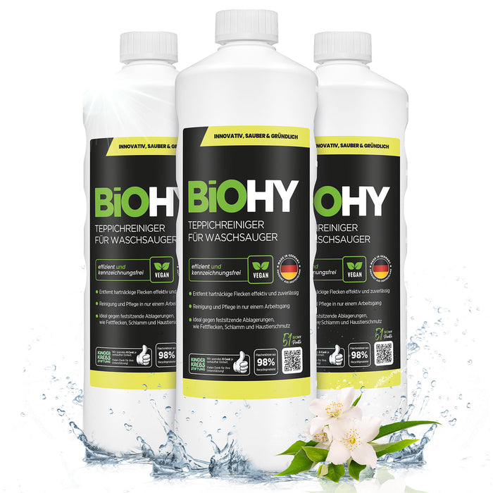 BiOHY Teppichreiniger für Waschsauger – Vorteilspack für große Teppich- und Polsterflächen