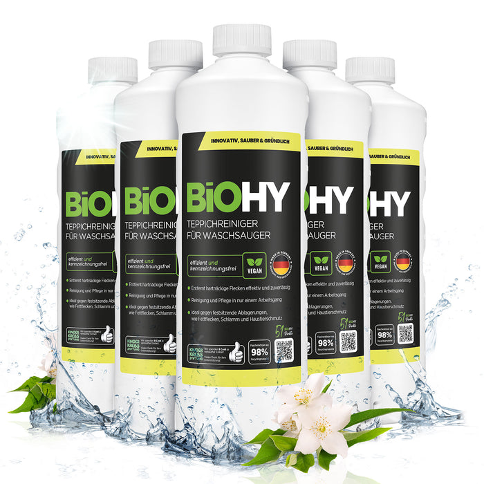 BiOHY Teppichreiniger für Waschsauger im 6er-Pack (6 x 1 Liter)