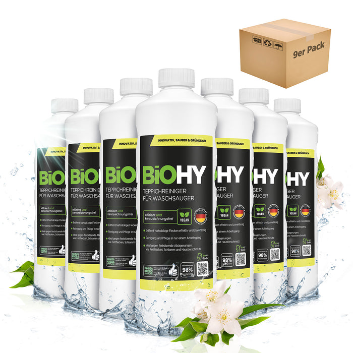 BiOHY Teppichreiniger für Waschsauger im 9er-Pack (9 x 1 Liter)