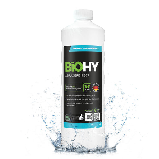 BiOHY Abflussreiniger 1 Liter – Konzentrat mit Haarlöseformel für Dusche, Küche und Waschbecken