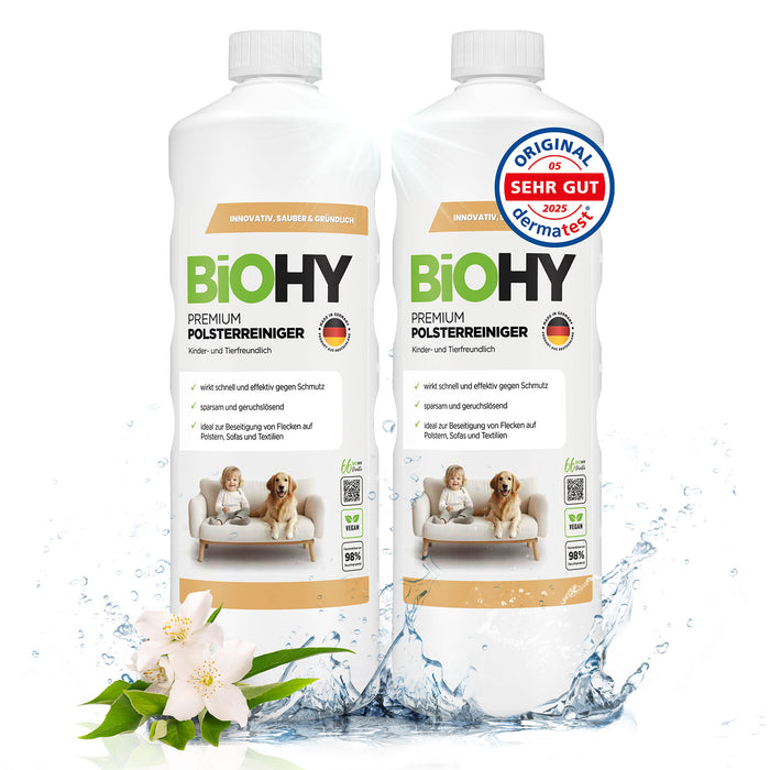BiOHY Premium Polsterreiniger – Flasche mit Dosierverschluss in Nahaufnahme