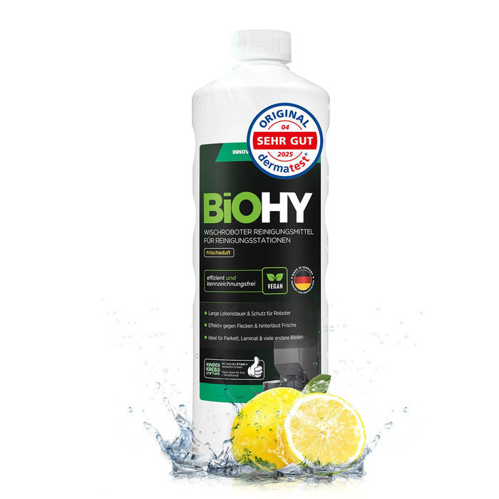 BiOHY Reinigungsmittel für Wischroboter-Reinigungsstationen, Konzentrat 1 Liter in Frontansicht