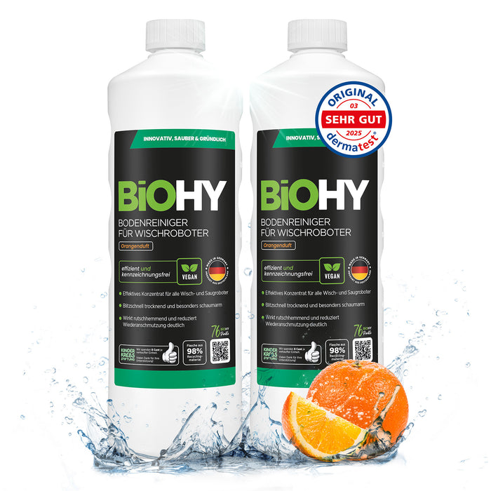 BiOHY Bodenreiniger für Wischroboter – nicht schäumendes Bio-Konzentrat für Roborock, Dreame & Ecovacs (Nahaufnahme)