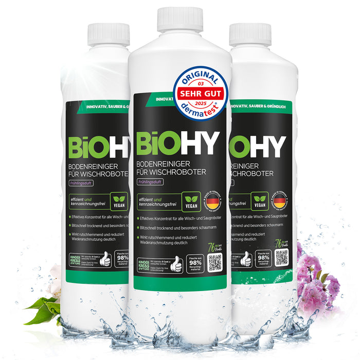 BiOHY Bodenreiniger für Wischroboter – nicht schäumendes Bio-Konzentrat für Roborock, Dreame & Ecovacs (Gebindegröße)