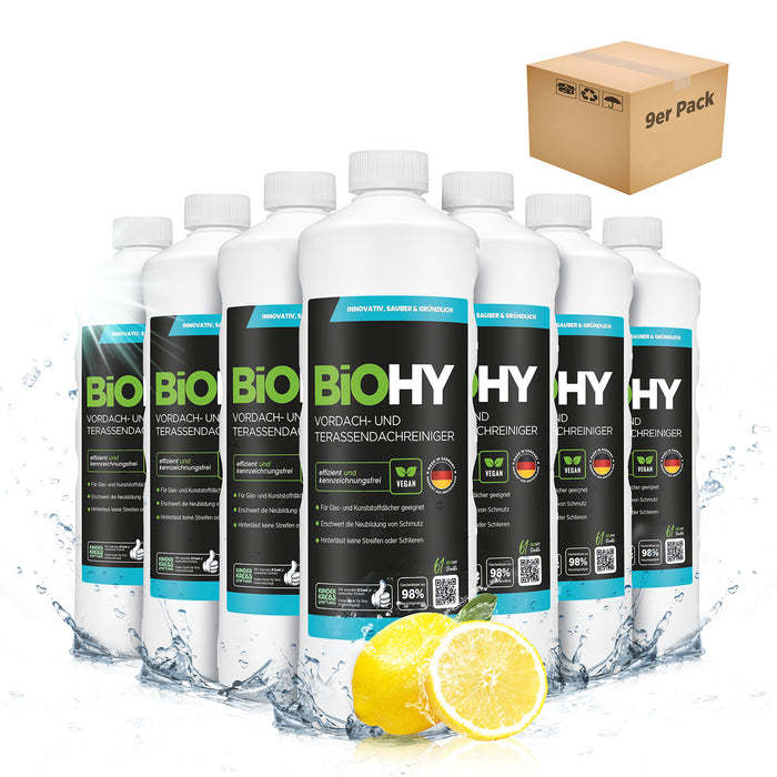 BiOHY Vordach- und Terrassendachreiniger im 9er-Pack (9 x 1 Liter)