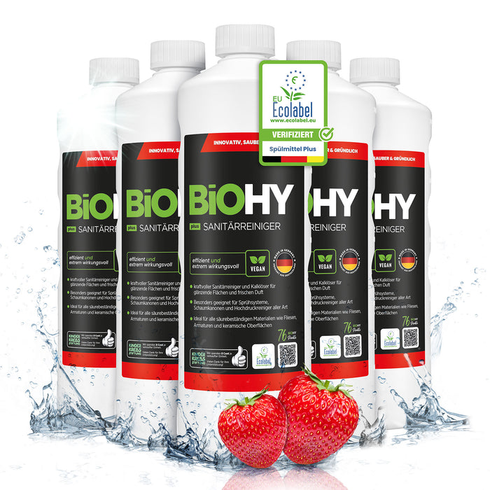 BiOHY Sanitärreiniger Plus im 6er-Pack – 6 x 1 Liter Vorratspack