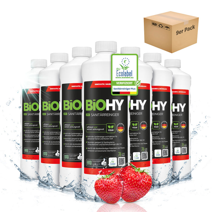 BiOHY Sanitärreiniger Plus im 9er-Pack – 9 x 1 Liter Großpack