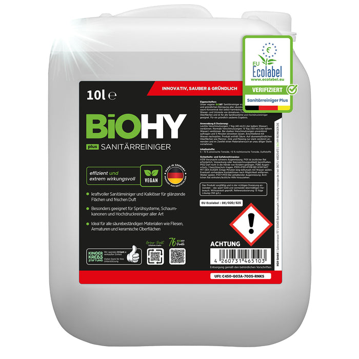 BiOHY Sanitärreiniger Plus im 10er-Pack – 10 x 1 Liter Vorratsgebinde
