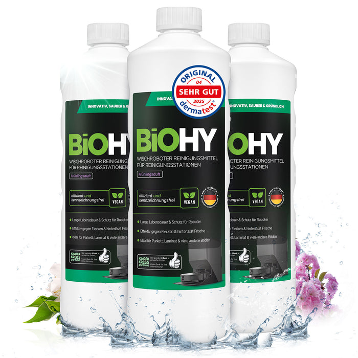 Ergiebiges 1-Liter-Konzentrat spart Verpackung gegenüber Fertigreinigern