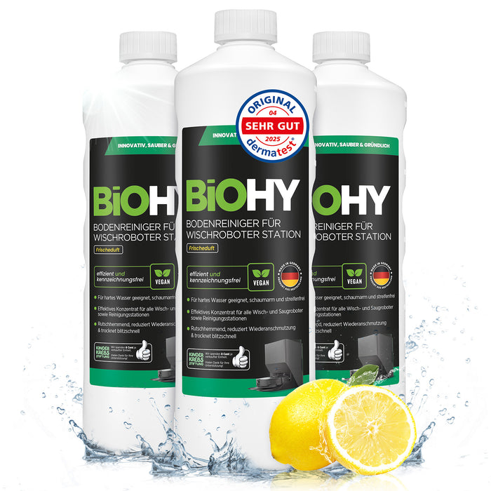 BiOHY Stationsreiniger Frischeduft 3er-Pack (3 x 1 Liter) – Sparpaket für Reinigungsstationen