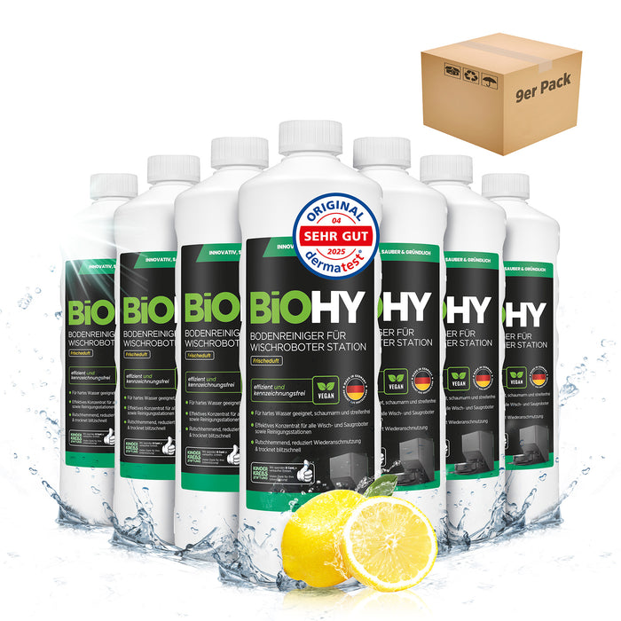BiOHY Stationsreiniger Frischeduft 9er-Pack (9 x 1 Liter) – Großpack mit ergiebigem Konzentrat
