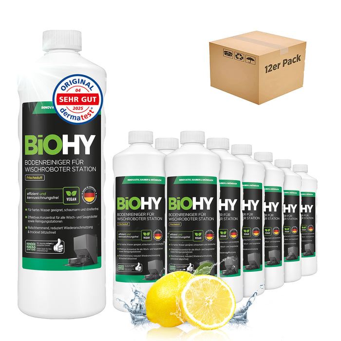 BiOHY Stationsreiniger Frischeduft 12er-Pack (12 x 1 Liter) – Vorratsgebinde für Gewerbe