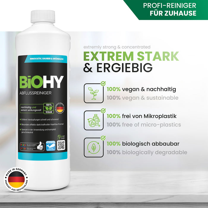 BiOHY drain cleaner, pipe cleaner, pipe free agent, concentrate