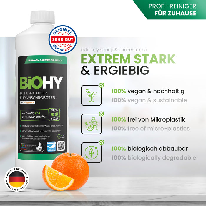 BiOHY Wischroboter-Reiniger mit Orangenduft und Dosierer